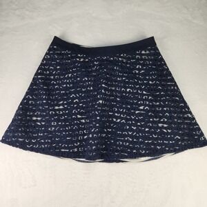 The Limited Skirt Womens Sz 10 Blue Lace Overlay Striped Layered Zip Side Preppy
